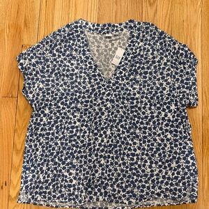 GAP Blue Relaxed Short Sleeve Blouse